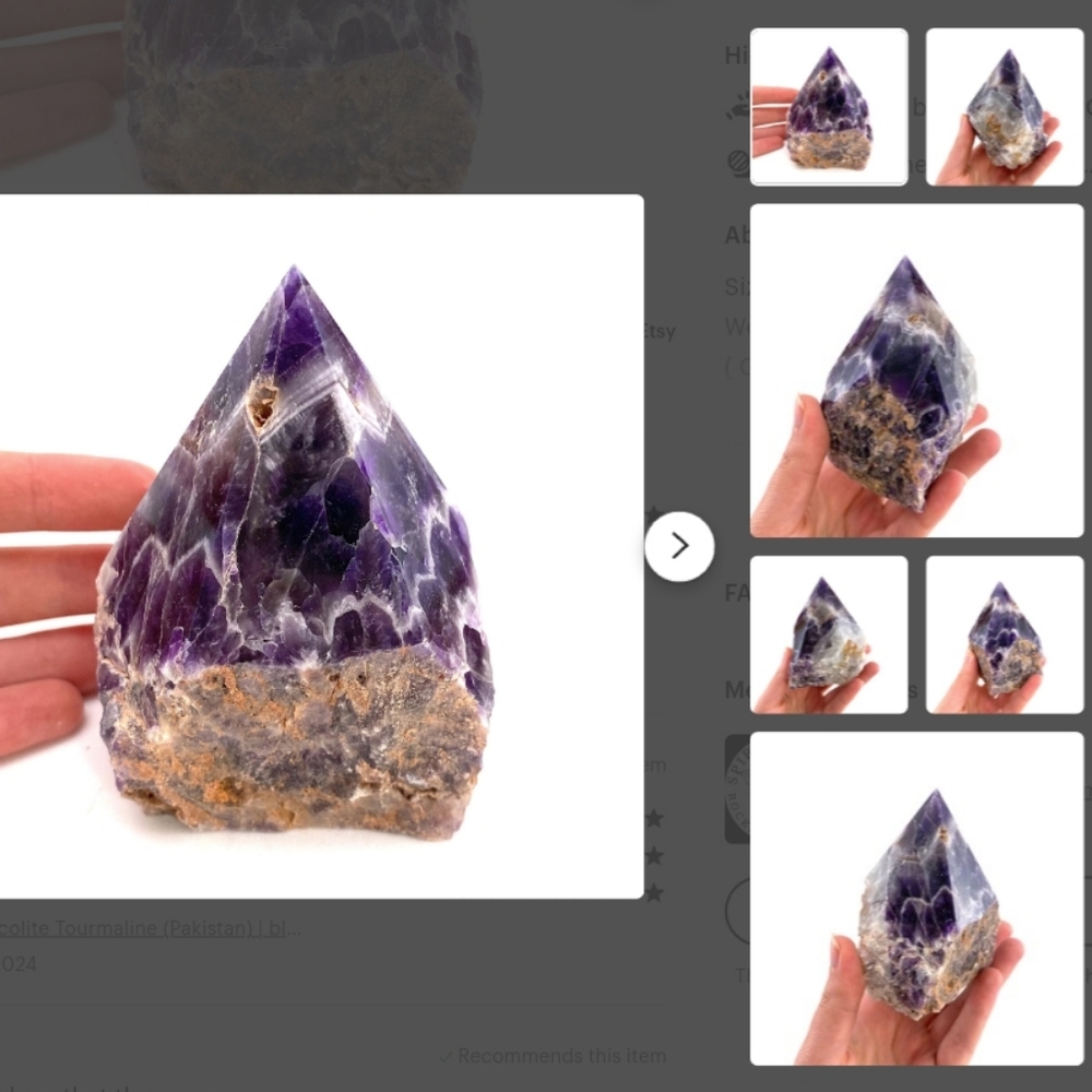 Polished Chevron Amethyst Crystal Point Tower